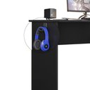 Ver imagem 2 de Mesa Gamer Retangular Slim Moderno sem Gavetas 108cm Preto Fosco Peternella Móveis