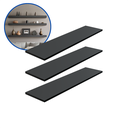 Ver imagem 2 de Kit 3 Prateleira Preta 80X20 + Suporte Flutuante Mdf Organizadora Decoração Cozinha Banheiro Sala