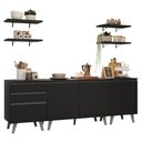 Ver imagem 2 de Armário de Cozinha Completa 240 Cm Preto Nice Madesa 01 Preto