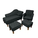 Ver imagem 1 de Kit Divâ Luiza 1.40 + 1 Poltrona Suelen + 2 Puff Retrô Luiz Xv Decorativo
