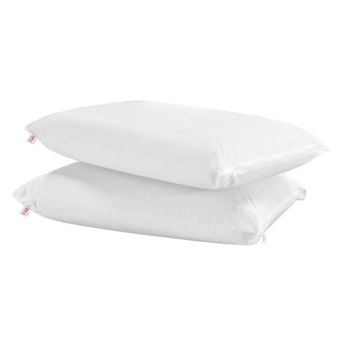 2 Capas Protetor De Travesseiro Impermeável Zíper Anti-ácaro Não Faz Barulho Hotelaria