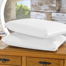 2 Capas Protetor De Travesseiro Impermeável Zíper Anti-ácaro Não Faz Barulho Hotelaria - 2