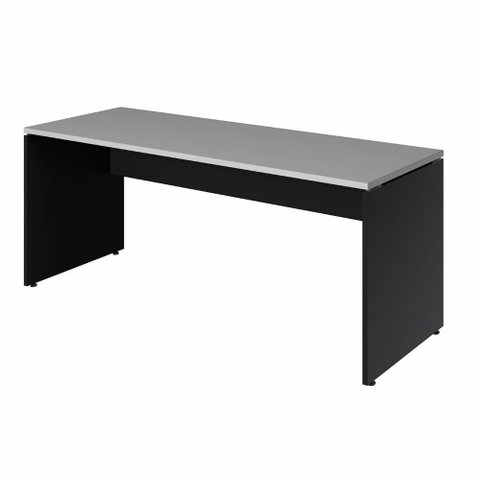 Mesa Escritório Escrivaninha 180cm X 70cm Pés Painel F5 Cor:cinza Sagrado com Preto