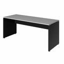Ver imagem 1 de Mesa Escritório Escrivaninha 180cm X 70cm Pés Painel F5 Cor:cinza Sagrado com Preto