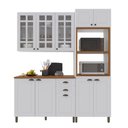 Ver imagem 2 de Armário de Cozinha Modulada Compacta Fidelitá Nara 100% MDF 3 Peças 190cm 10 Portas 2 Gavetas com