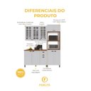 Ver imagem 5 de Armário de Cozinha Modulada Compacta Fidelitá Nara 100% MDF 3 Peças 190cm 10 Portas 2 Gavetas com