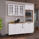 Ver imagem 1 de Armário de Cozinha Modulada Compacta Fidelitá Nara 100% MDF 3 Peças 190cm 10 Portas 2 Gavetas com