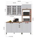 Ver imagem 4 de Armário de Cozinha Modulada Compacta Fidelitá Nara 100% MDF 3 Peças 190cm 10 Portas 2 Gavetas com