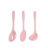 Colher Escumadeira Concha Silicone Rosa Cozinha 3un - 1