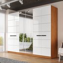 Ver imagem 1 de Guarda-roupa Casal Lisboa 6 Portas 4 Gavetas com Espelho Freijó/branco - Politorno