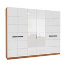 Ver imagem 2 de Guarda-roupa Casal Lisboa 6 Portas 4 Gavetas com Espelho Freijó/branco - Politorno