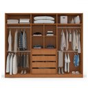 Ver imagem 3 de Guarda-roupa Casal Lisboa 6 Portas 4 Gavetas com Espelho Freijó/branco - Politorno