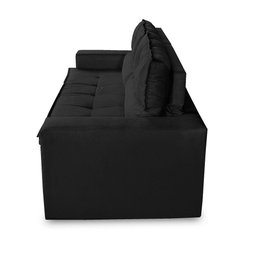 Sofá Retrátil e Reclinável 3 Lugares com Molas 2,00m Vanessa Suede Preto Rover & Beato - 7