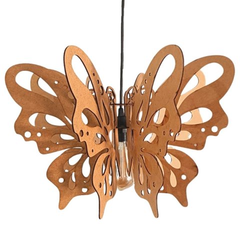 Luminária Teto tipo Pendente BORBOLETA MDF - Completa