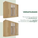 Ver mais imagens de Guarda-Roupa Casal com Espelho 100% MDF 6 Portas 6 Gavetas Granada Premium Marrom/Jequitiba