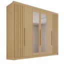 Ver imagem 2 de Guarda-Roupa Casal com Espelho 100% MDF 6 Portas 6 Gavetas Granada Premium Marrom/Jequitiba
