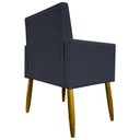 Ver imagem 2 de Kit 2 Poltronas Decorativa para Sala Mari Suede Preto Pé Palito 30 Cm Castanho - Preto, Suede