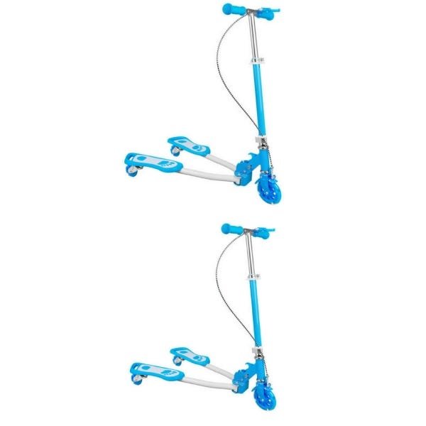 Kit 2 Patinete Frog Infantil 3 Rodas Com Luzes Azul Dm Toys - 1
