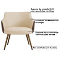 Ver imagem 3 de Kit 2 Poltronas Decorativas Kitana Pés Palito Couro/Linho Marrom/Bege - Gran Belo