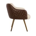 Ver mais imagens de Kit 2 Poltronas Decorativas Kitana Pés Palito Couro/Linho Marrom/Bege - Gran Belo