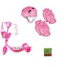 Patinete Infantil Frozen Rosa Com Acessórios De Proteção - 1