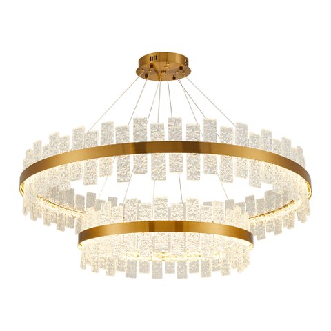 Lustre Pendente Nordecor Lowy 2763 Dourado Brilho Led Bivolt