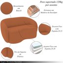 Ver imagem 4 de Conjunto 1 Sofá Living 180cm e 1 Poltrona Decorativa Sala de Estar Íbis Encosto Fixo Bouclê Terracot