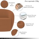 Ver imagem 3 de Conjunto 1 Sofá Living 180cm e 1 Poltrona Decorativa Sala de Estar Íbis Encosto Fixo Bouclê Terracot