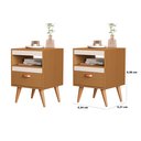 Ver imagem 3 de Kit Conjunto 2 Mesas de Cabeceiras Criado Gaveta Nicho Sal:nature/off White