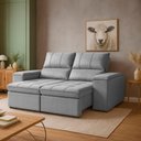 Ver imagem 2 de Sofá Boni 2 Lugares Retrátil e Reclinável 190cm Cinza-prata Veludo Loja Sheep