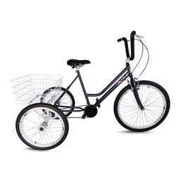 Triciclo Aro 26 Chumbo/Branco - Montagem Super - 1