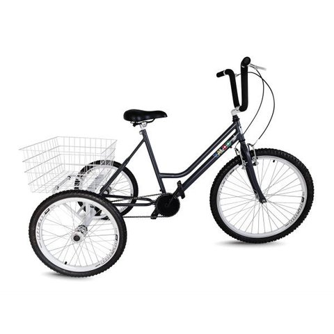 Triciclo Aro 26 Chumbo/Branco - Montagem Super