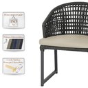 Ver imagem 4 de 1 Cadeira Noronha Aluminio Micro Pintura Preta, Tr. Telinha Corda Nautica Preta, Estofado - Bege