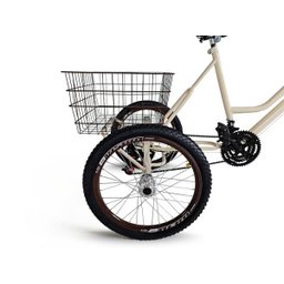 Triciclo Retrô Aro 26 - Creme/Marrom - Montagem Hiper - 7