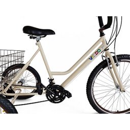 Triciclo Retrô Aro 26 - Creme/Marrom - Montagem Hiper - 2