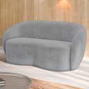 Ver imagem 2 de Sofá 3 Lugares 160cm Sala de Estar Living Oscar K01 Veludo Cinza - Lyam Decor