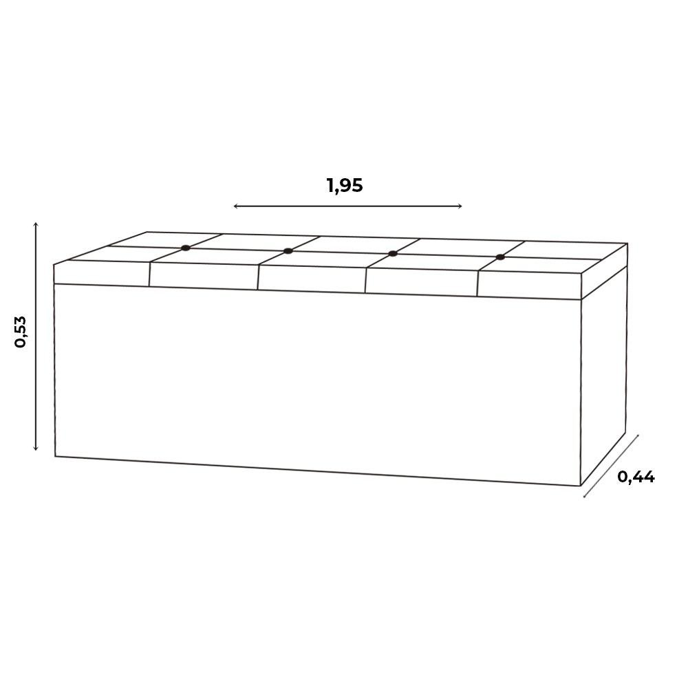 Calçadeira Baú Casal King 1,95m Berlim Material Sintético Branco Dal Poz Estofados - 4