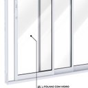 Ver imagem 4 de Porta de Alumínio de Correr Lateral 3 Folhas 215x200 Lucasa Ideale Branco