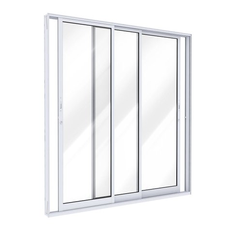 Porta de Alumínio de Correr Lateral 3 Folhas 215x200 Lucasa Ideale