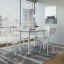 Ver imagem 2 de Conjunto de Mesa Sala de Jantar Sara com 4 Cadeiras Tubular Granito 1,20m Artefamol Branco / Floral