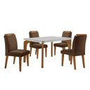 Ver imagem 2 de Conjunto Sala de Jantar Mesa Liz 120cm com Vidro Canto Copo e 4 Cadeiras Athenas Moderna
