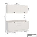 Ver imagem 3 de Cozinha Compacta Modulada 7 Portas 3 Gavetas 100% MDF 1 Tampo Sevilha Branco/Artico