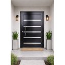 Ver imagem 1 de Porta Pivotante De Aluminio Preto Frisada 2,10 (A) x 0,90 (L)  Linha 30 C/friso