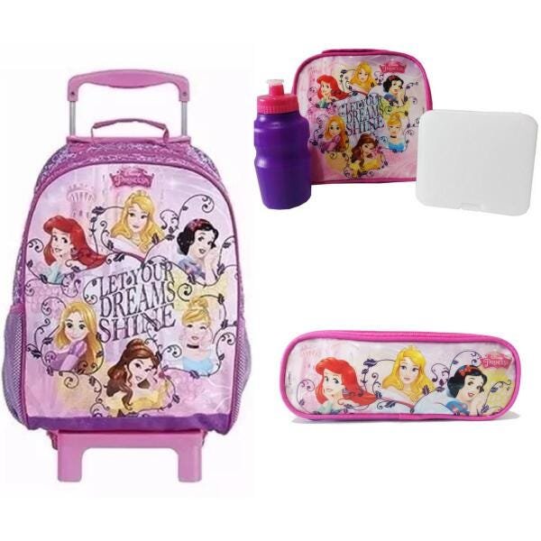 Kit Mochila de Rodinha Princesas da Disney - 1