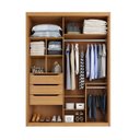 Ver imagem 4 de Guarda Roupa Solteiro Splendido 100% MDF 2 Portas de Correr 3 Gavetas Marrom/Cinamomo
