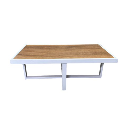 Mesa de Centro Retangular Paris Industrial Branco com Mdf