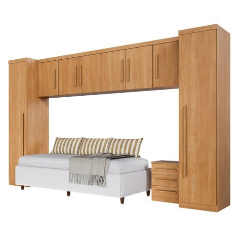 Guarda Roupa Modulado Dallas com 6 Módulos 8 Portas de Bater 3 Gavetas