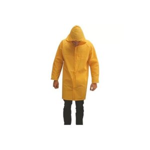 Capa Chuva Plástica Capuz e Mangas Forrada Amarela - Maicol, Tamanho: GG
