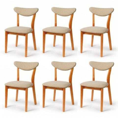 Kit 6 Cadeira de Jantar Madeira Maciça Floripa Estofada Premium Ergonomica Confortável Di Franco