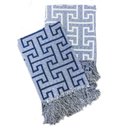 Ver imagem 1 de Xale Manta Para Sofá E Poltrona Luxo 2 Lugares Estampada Creta Azul